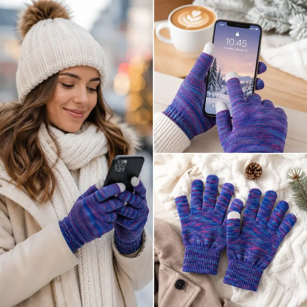 Cindy Claire Touchscreen Knit Gloves (Style 11212)